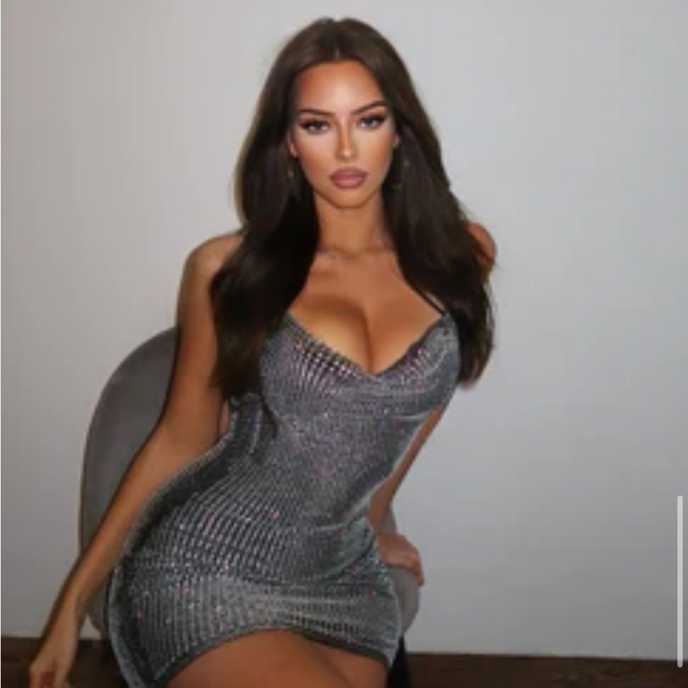 Fashion Nova Silver Mini Dress